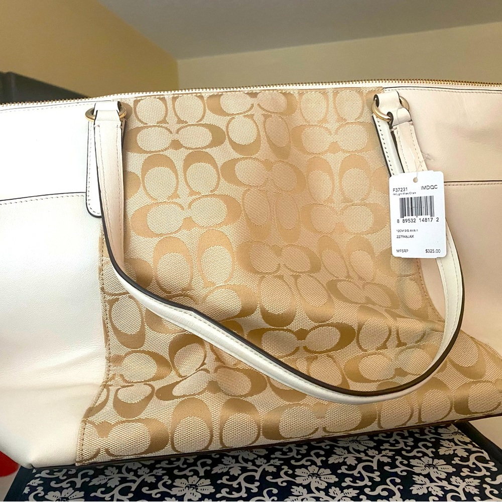 Cream coach bag